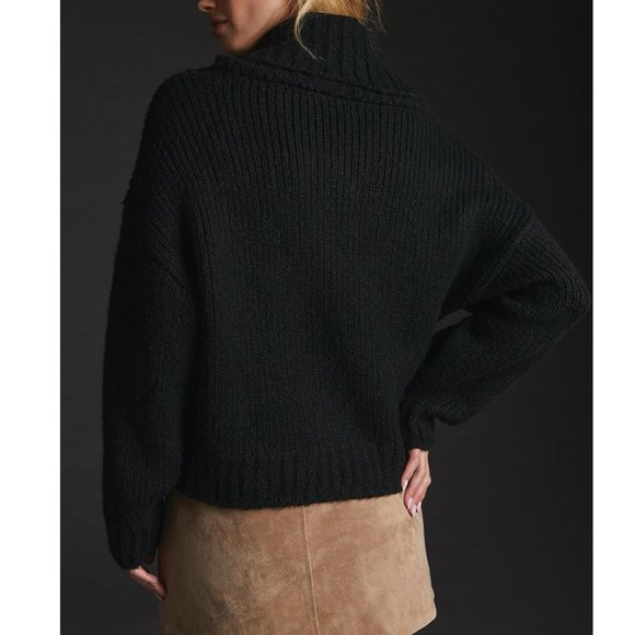 Anthropologie Pilcro Turtleneck Sweater Black Large - Picture 2 of 9